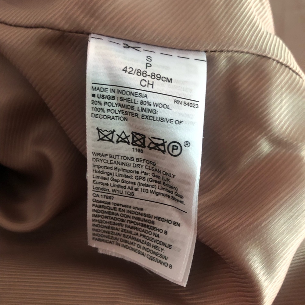 Banana Republic Italian Melton Top Coat or Car Coat. Size Small - Picture 12 of 14